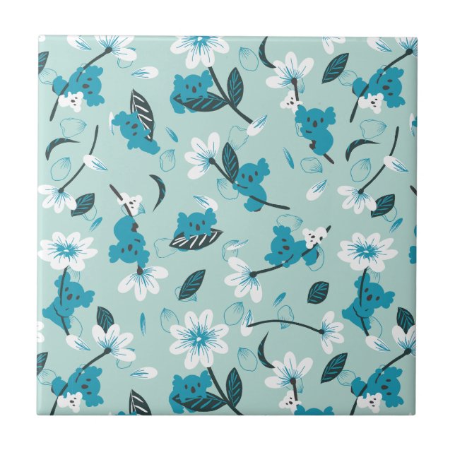 Playful Koala Pattern Cute Animal e Nature Art (Frente)