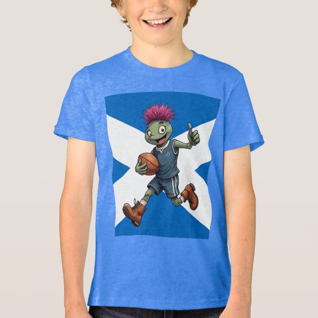 Playful Scottish Thistle Rugby Illustration (Frente)