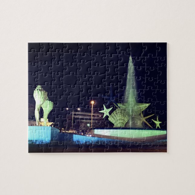 Plaza Caracol Fountain, Cancun #1-2 Quebra-cabeça  (Horizontal)