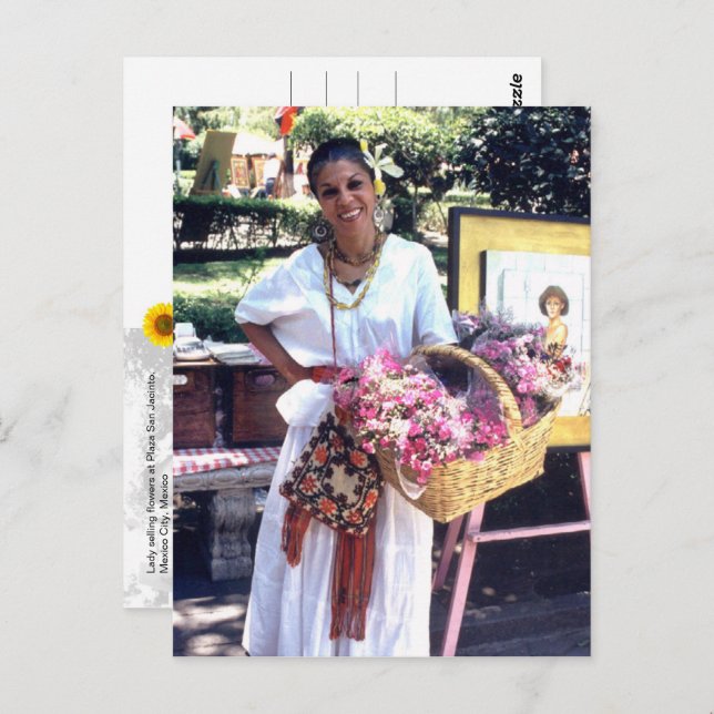 Plaza San Jacinto Flor Lady - V cartão postal (Frente/Verso)