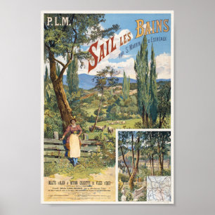 PLM Sail les Bains França Poster vintage 1895