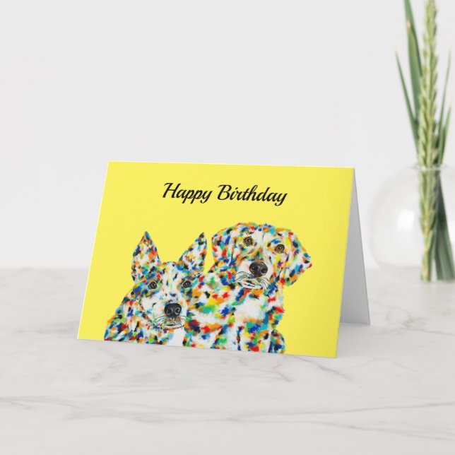 Plott Hound & Australian Shepherd Cartão de aniver (Frente)