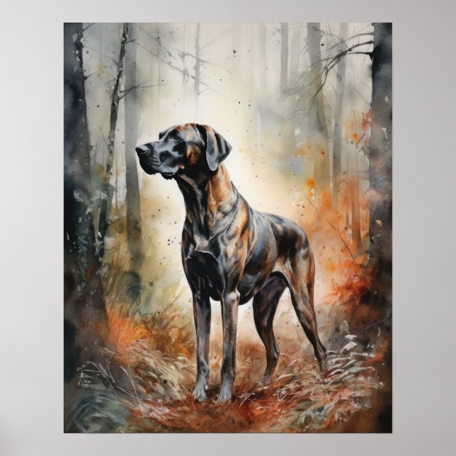 Plott Hound Dog Art Impressão (Frente)