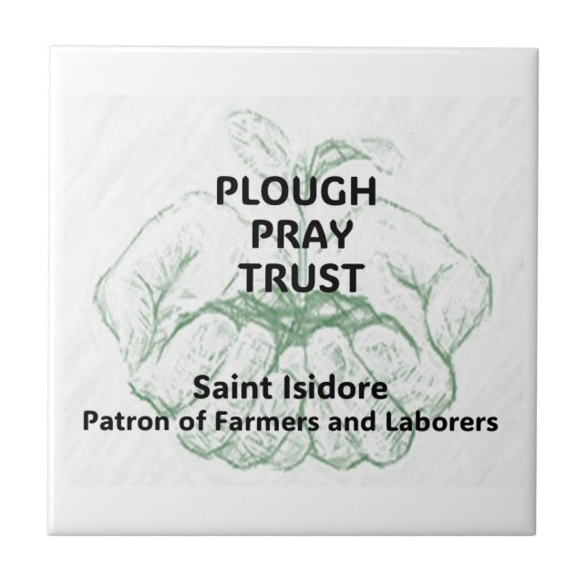 "Plough Pray Trust" Saint Isidore Magnet (Frente)