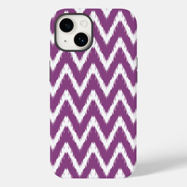 Plum Asian Moods Ikat Chevrons (Verso)