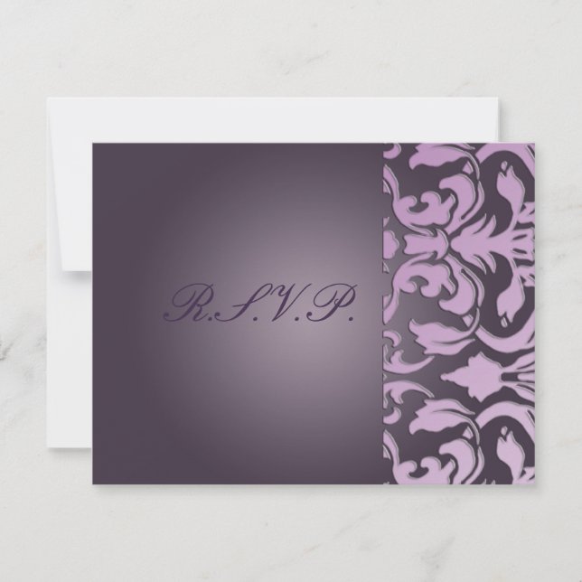 Plum Damask/RSVP Cards requerem convites 5x7 (Frente)