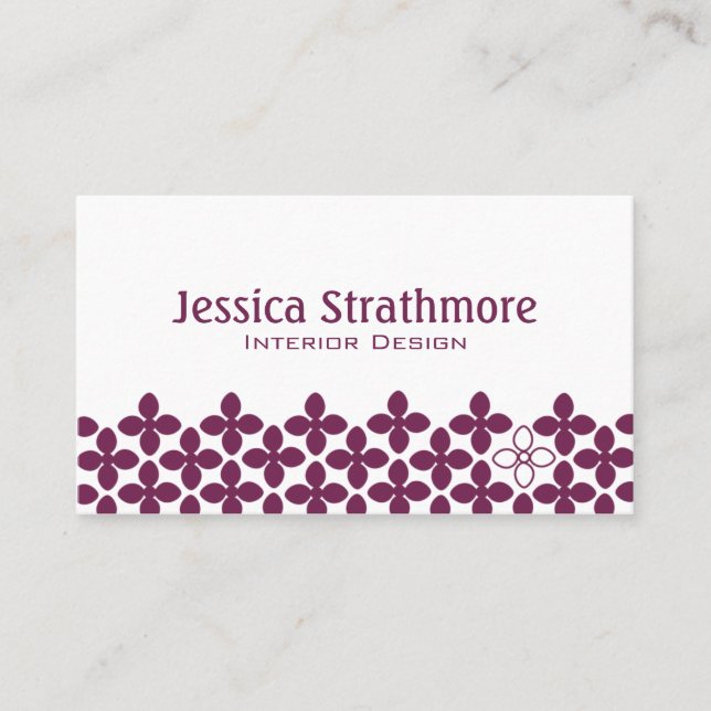 Plum Floral Cartão de visita (Frente)