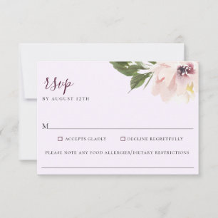 Plum Floral Plum Comida Alergia Placa RSVP