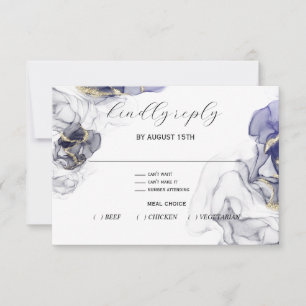 Plum Fluid Ink RSVP Card