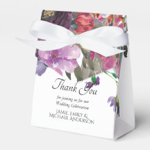 Plum Orange Floral Personalizado Caixa de Favor Pe