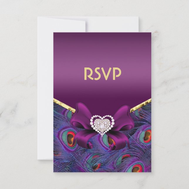 Plum Purple Peacock RSVP (Frente)