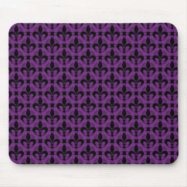 Plum Purple Rico Fleur de lis Mousepad (Frente)