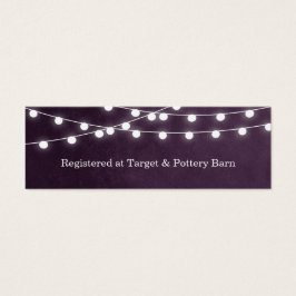 Plum String Lights Wedding Insert Card