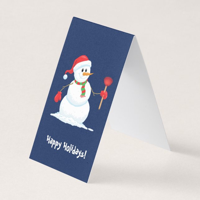 Plumber Snowman Folder Card (Frente)