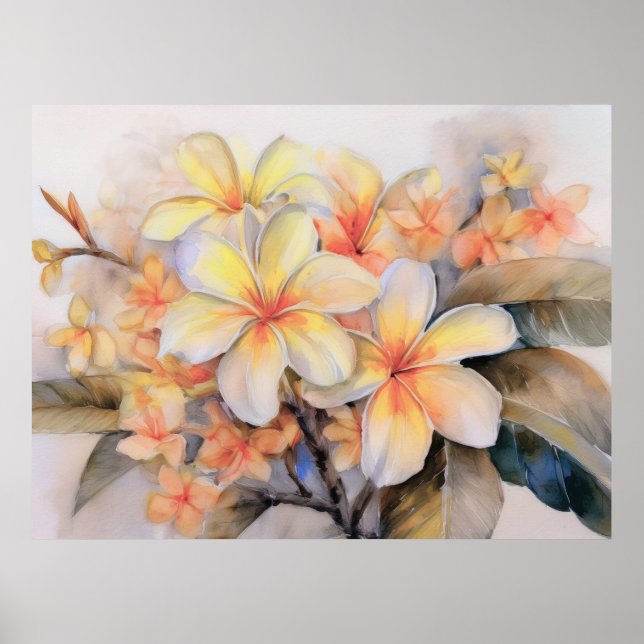 Plumeria e Shell Ginger Poster (Frente)