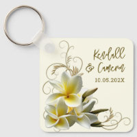 Plumeria Flourish Weding Favor Chaveiro