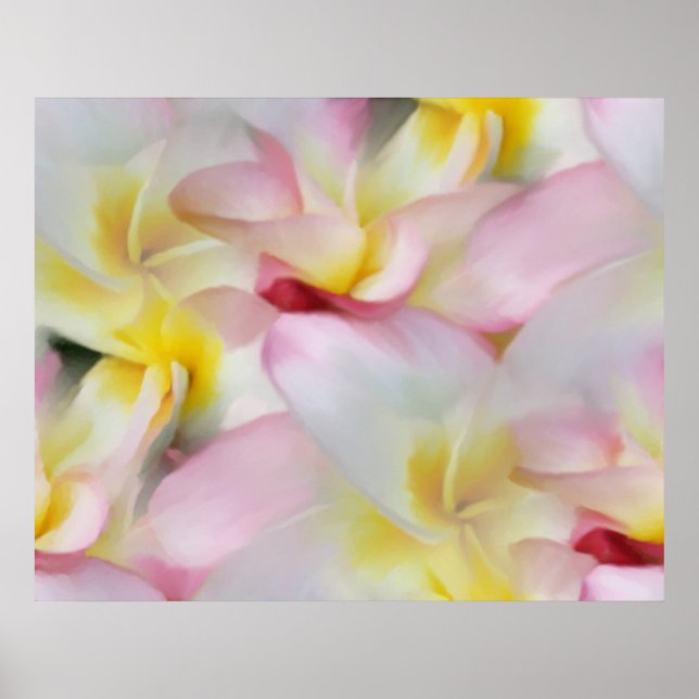 Plumeria Watercolor Impressão (Frente)