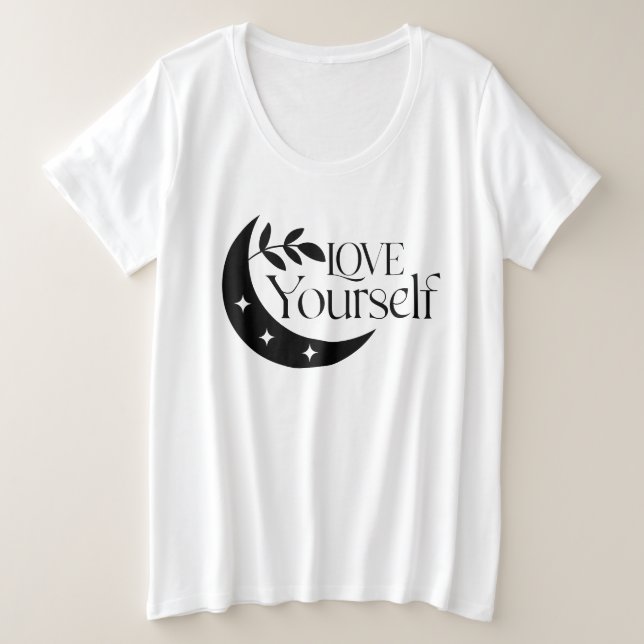 Plus Size Ame-Se A Sua Lua Espiritual, Camiseta Espiritual (Frente do Design)