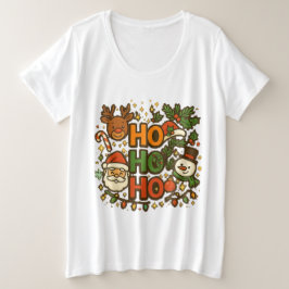 Plus Size AMITA | HO HO HO Camiseta Holiday Crew