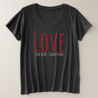 Plus Size Amor - Uma Camiseta Coração. Sete Formas