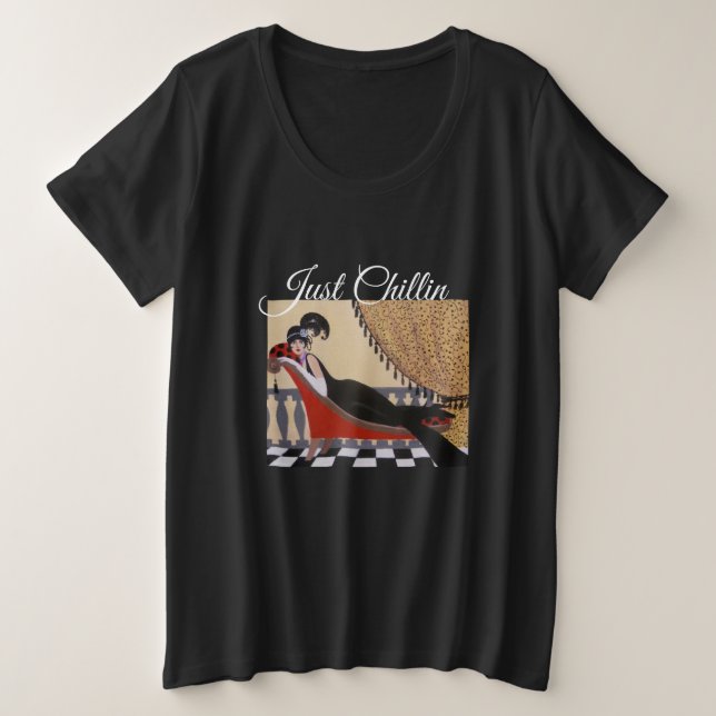 Plus Size Apenas chillin, camiseta básica de tamanho mais al (Frente do Design)