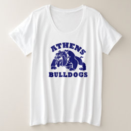 Plus Size Bulldogs Atenas com camiseta de tamanho