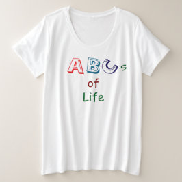 Plus Size Camiseta ABCs da Vida