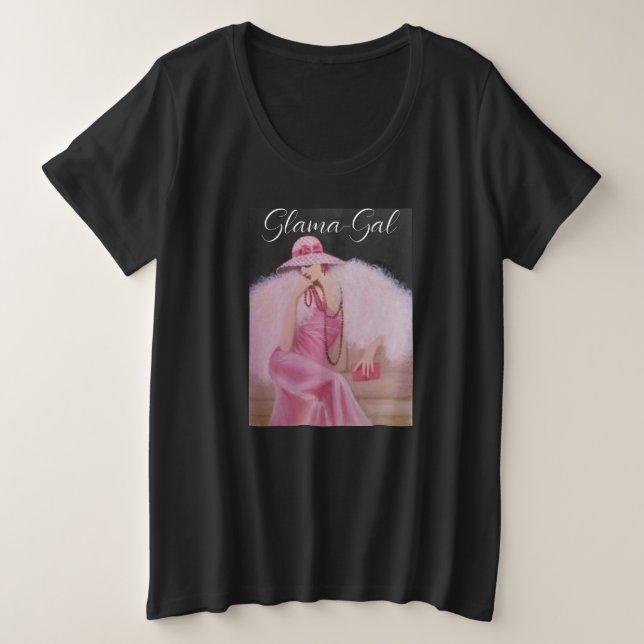 Plus Size Camiseta Básica de Tamanho Acrescentado da Mulher  (Frente do Design)