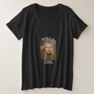 Plus Size Camiseta básica de tamanho mais alto de amor/mulhe