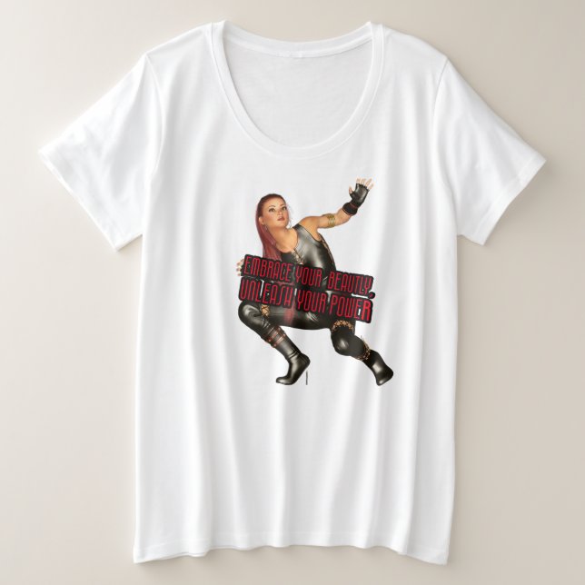 Plus Size Camiseta básica de tamanho superior para mulheres (Frente do Design)