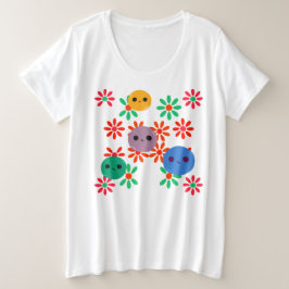 Plus Size Camiseta básica de tamanho superior para mulheres