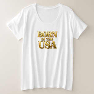 Plus Size Camiseta BORN IN THE USA
