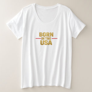 Plus Size Camiseta BORN IN THE USA