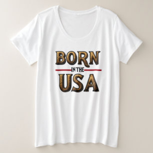 Plus Size Camiseta BORN IN THE USA