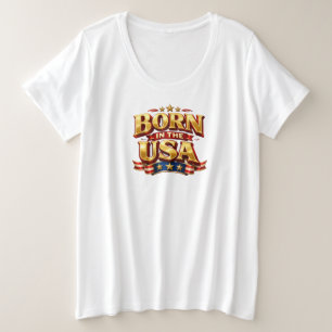 Plus Size Camiseta BORN IN THE USA