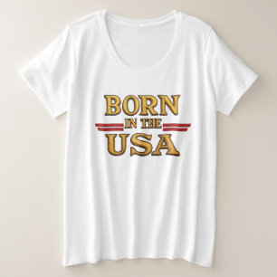 Plus Size Camiseta BORN IN THE USA