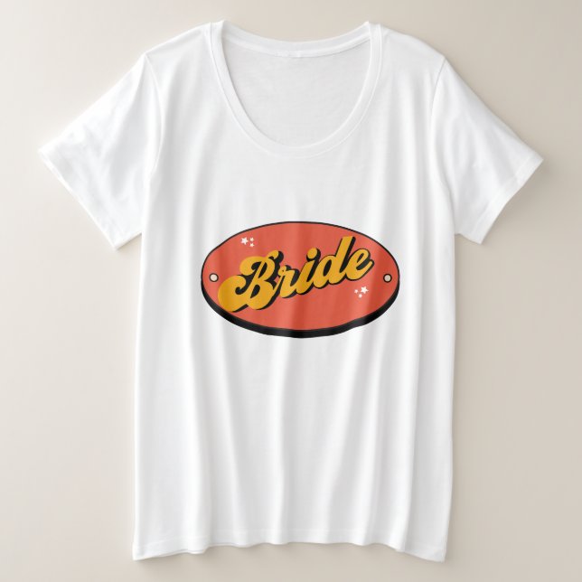 Plus Size Camiseta Bride Tribe Despedida de Solteira Retro N (Frente do Design)