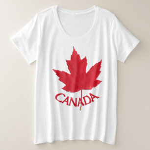 Plus Size Camiseta canadense de tamanho mais feminino Canad