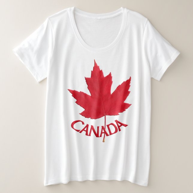 Plus Size Camiseta canadense de tamanho mais feminino Canadá (Frente do Design)