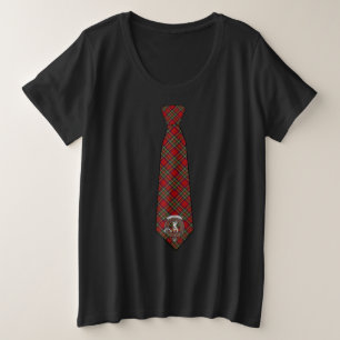 Plus Size Camiseta com Gravata Stewart Tartan Feminina Taman