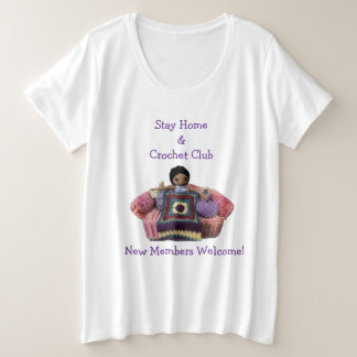 Plus Size Camiseta Crochet Club