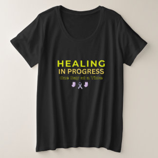 Plus Size Camiseta "Cura em Andamento" – Inspiração Minimali