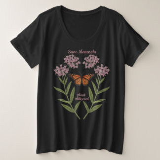 Plus Size Camiseta da borboleta-monarca