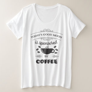Plus Size Camiseta de café em café, de uso feminino