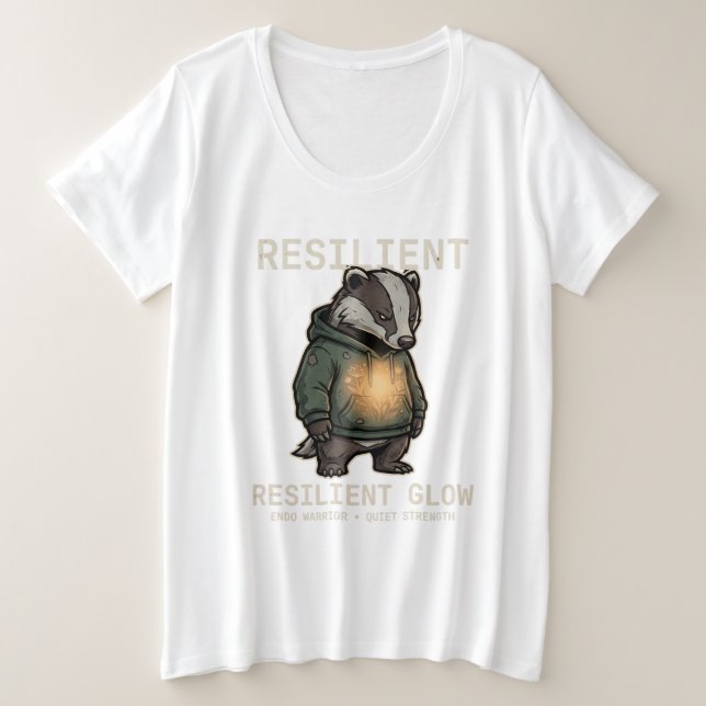 Plus Size Camiseta de Conscientização sobre Endometriose Res (Frente do Design)