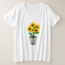 Plus Size Camiseta De Flores Para Mulheres - Para Amantes De