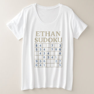 Plus Size Camiseta de grade lógica personalizada de Sudoku E