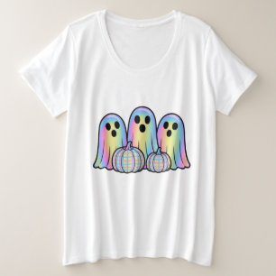 Plus Size Camiseta de Halloween Trio de Fantasmas Fofos Ador