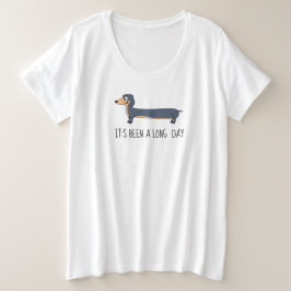 Plus Size Camiseta de longa data Dachshund, mais camiseta bá