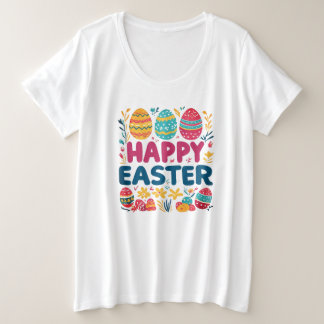 Plus Size Camiseta de Páscoa